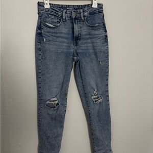 Distressed Blue Jeans